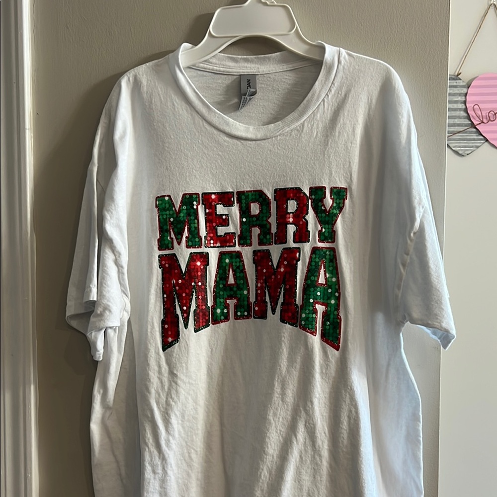Merry Mama White T-Shirt